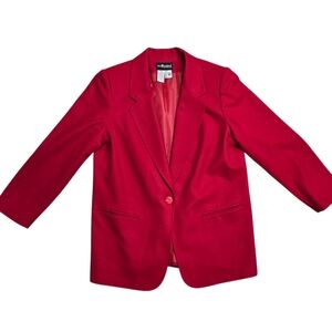 Vintage Sag Harbor Red 100% Wool Blazer 16W Formal Business